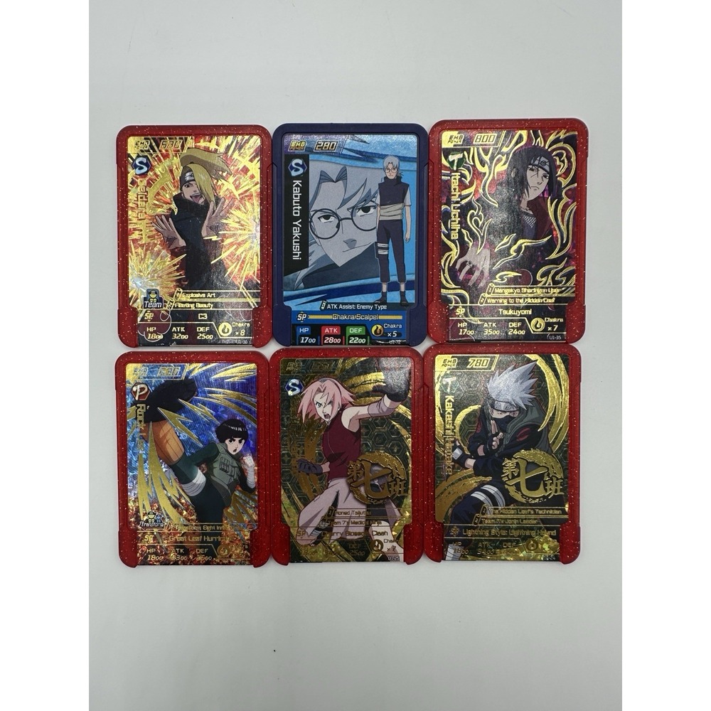 Naruto Emblem Battle Arcade Lot 6 Itachi Kakashi Sakura Deidara Rock Lee
